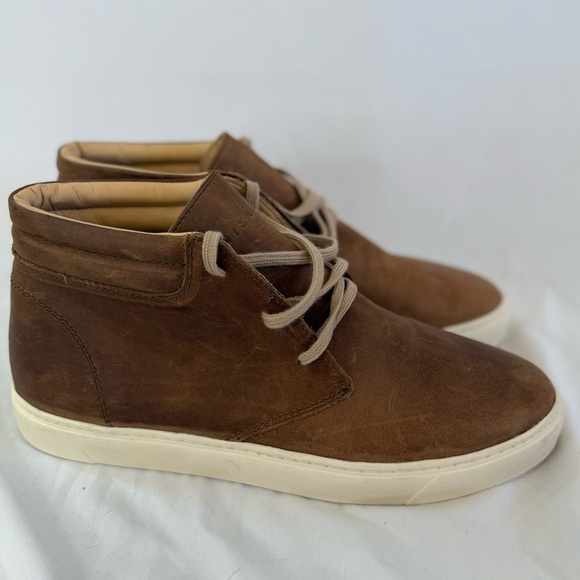 Nisolo Cortez Mid Top Brown Leather Sneaker Waterproof Size 12.5 Vibram Soles - Picture 3 of 9